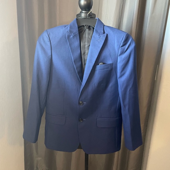 226. Calvin Klein Boys Suit Jacket, Size 12, Navy Blue, Worn Once - Picture 1 of 4